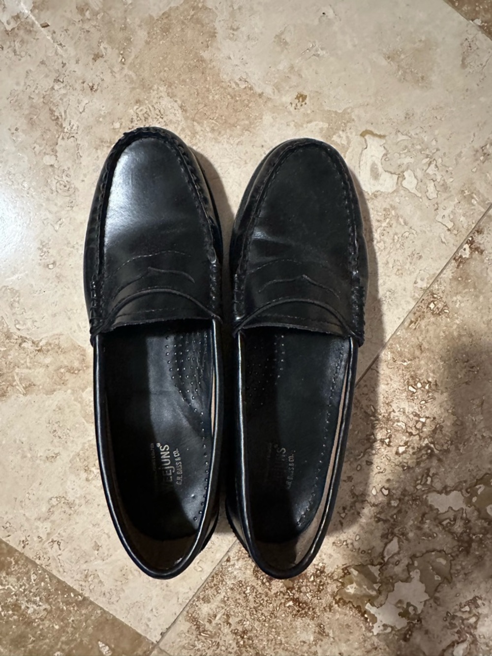 G.H. Bass & Co. Black Leather Penny Loafers